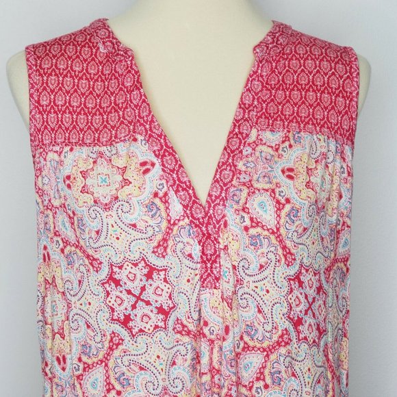 Ink+Ivy Sleeveless Pink Paisley Top Size M - Picture 3 of 8